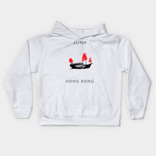 Old Junk Sailing Boat Experince The Yesteryear of Hong Kong Kids Hoodie